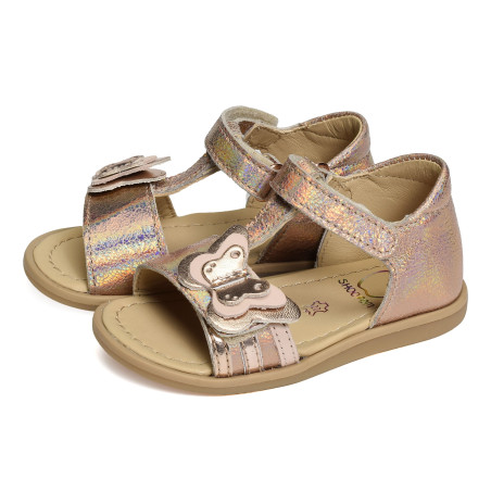 TITY FLY Rose Or, Sandales plates & Nu-Pieds Shoopom