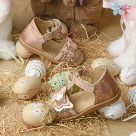 TITY FLY Rose Or, Sandales plates & Nu-Pieds Shoopom