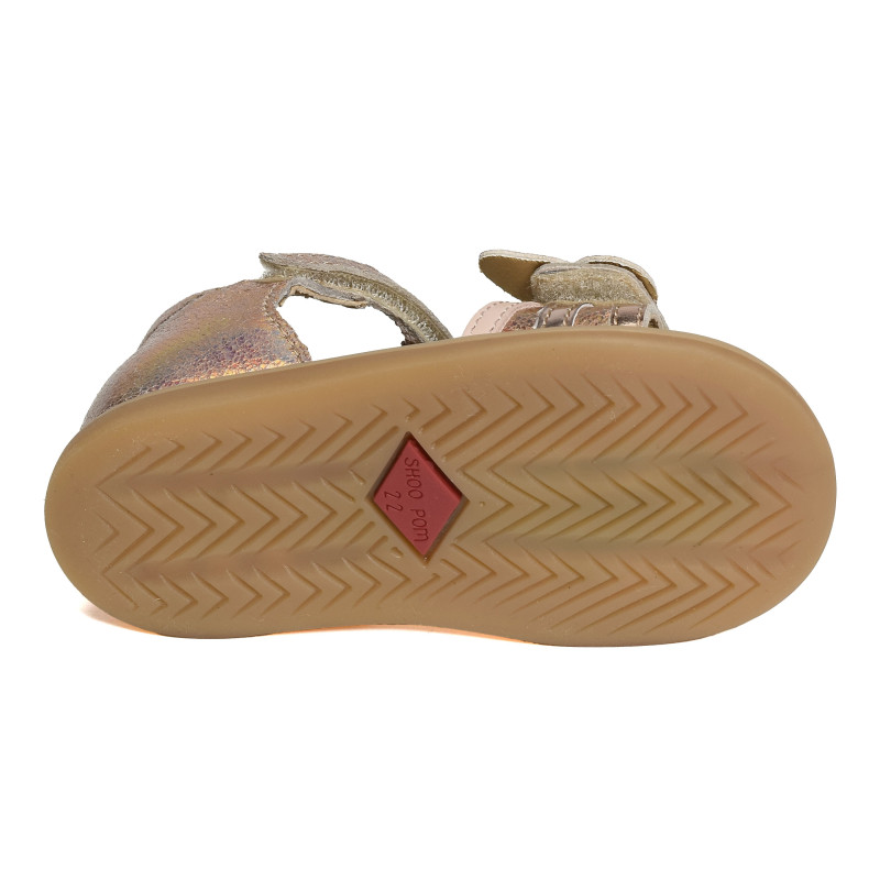 TITY FLY Rose Or, Sandales plates & Nu-Pieds Shoopom