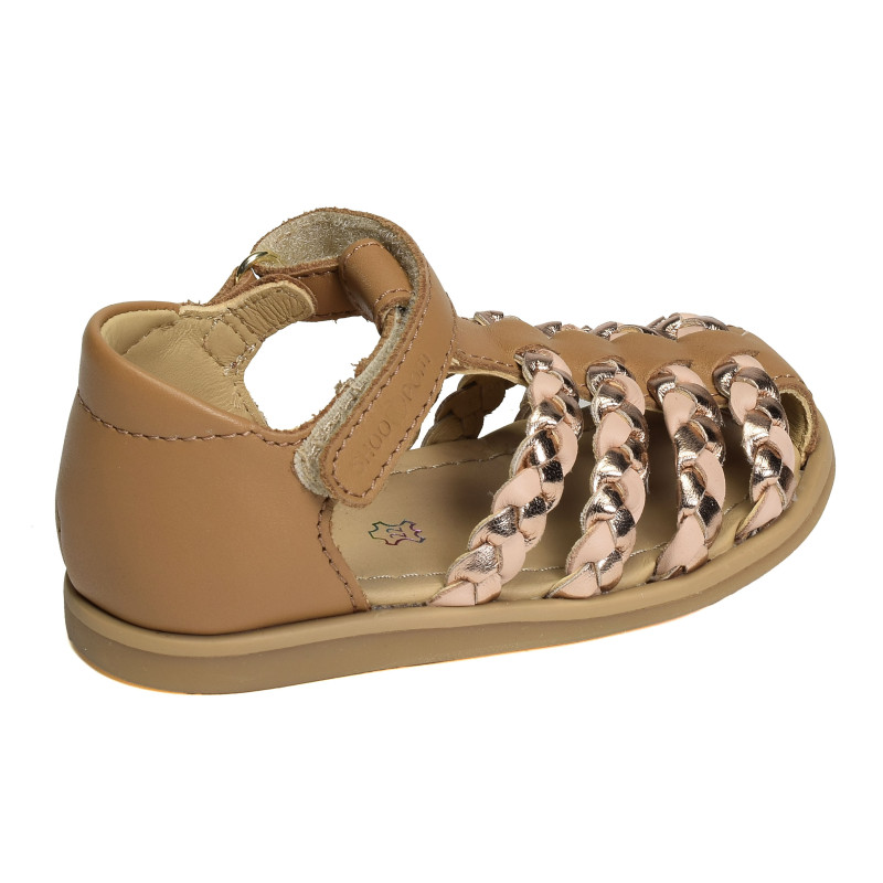 TITY WOWO Camel Multicolore, Sandales plates & Nu-Pieds Shoopom