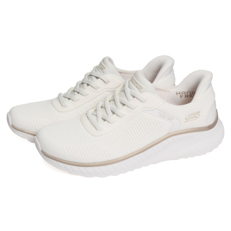 BOBS SQUAD CHAOS CURRENT MU Blanc Or, Slip-On Skechers