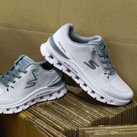 GLIDE STEP PRO WAVE Blanc Vert Eau, Slip-On Skechers