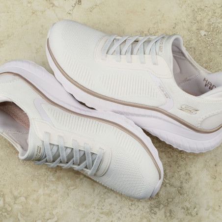 BOBS SQUAD CHAOS CURRENT MU Blanc Or, Slip-On Skechers