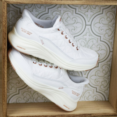 CONTOUR FOAM GOLDEN HOUR Blanc, Slip-On Skechers