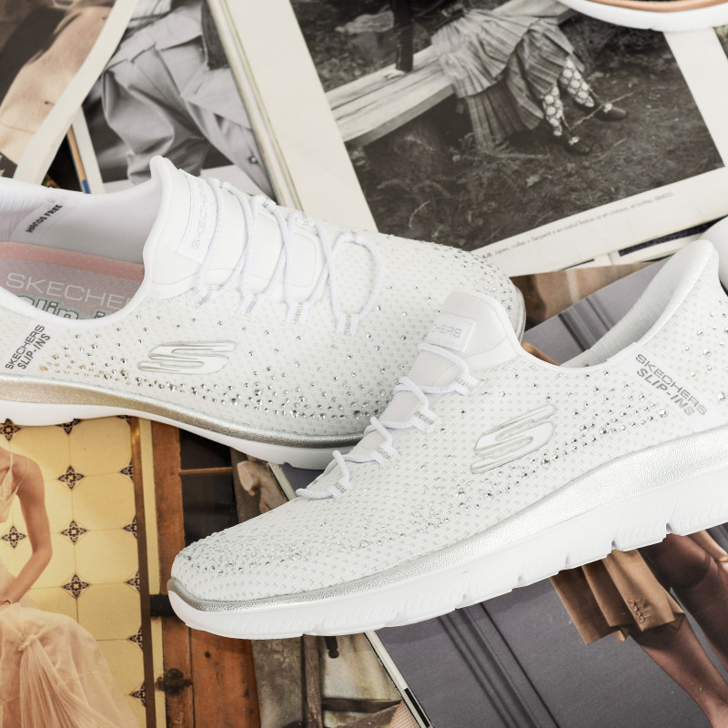 SUMMITS BRILLIANT SHINE Blanc, Slip-On Skechers