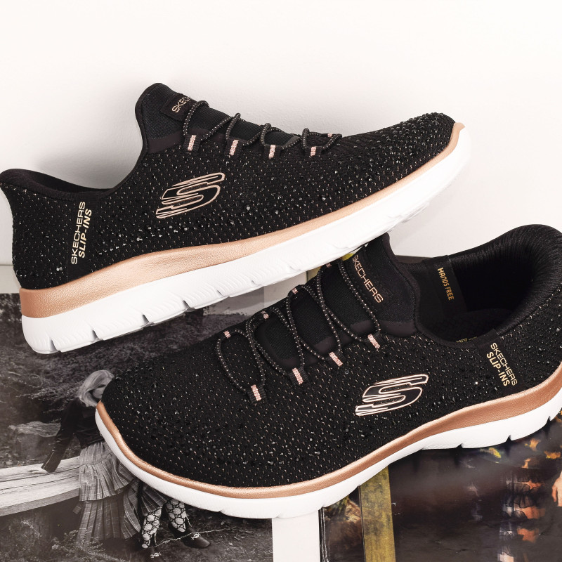 SUMMITS BRILLIANT SHINE Noir, Slip-On Skechers