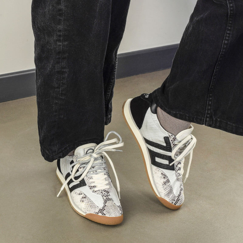 ROCKET MULTI SUEDE Blanc Serpent, Baskets Mode Back 70