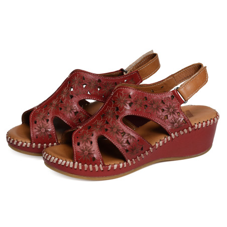 IMONZA Rouge, Sandales compensées Madory