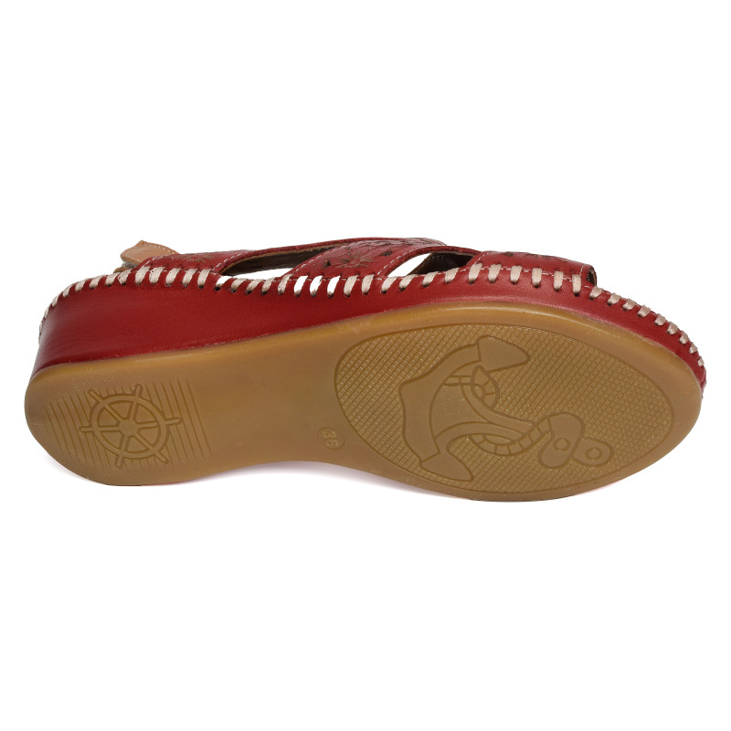 IMONZA Rouge, Sandales compensées Madory