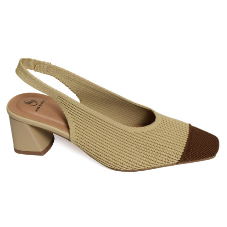 NEW PARIS 75021 Camel Marron, Slingback Miss Elastic