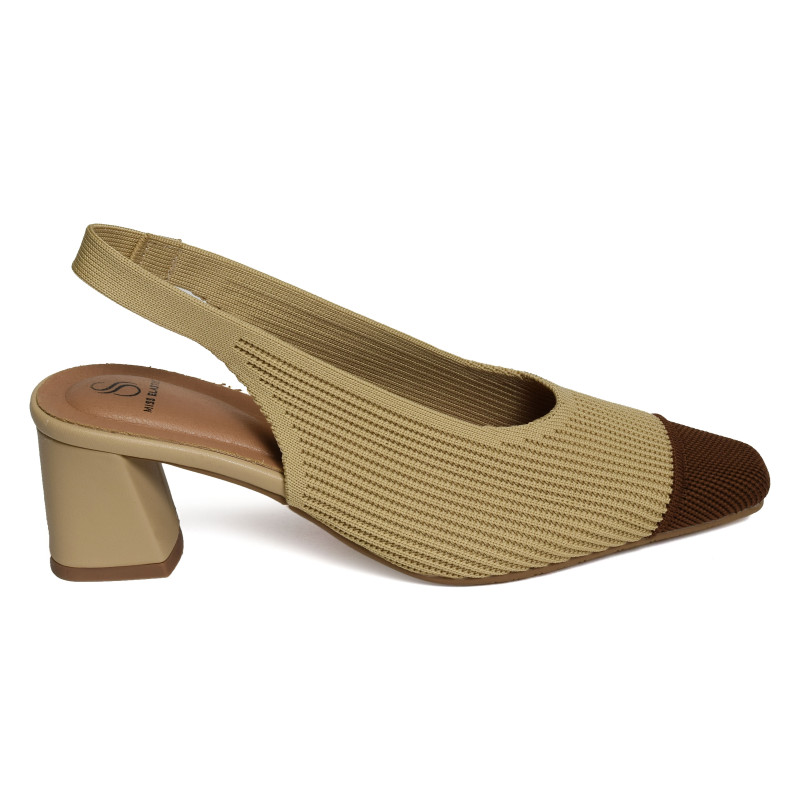 NEW PARIS 75021 Camel Marron, Slingback Miss Elastic