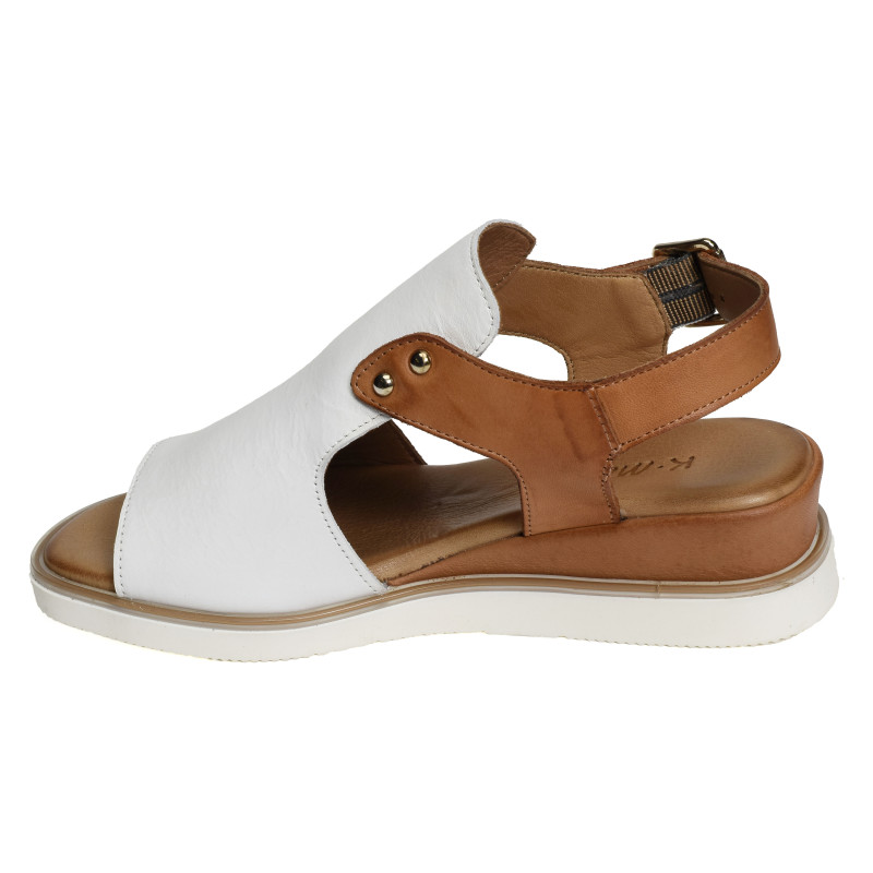 BANAZA Blanc Camel, Sandales compensées K.Mary