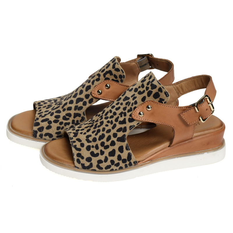 BANAZA Léopard, Sandales compensées K.Mary