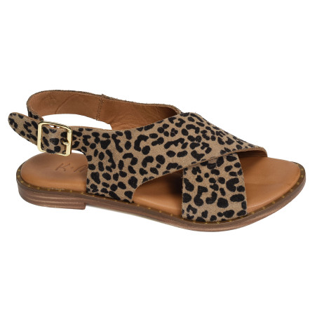 TABAR Léopard, Sandales plates K.Mary