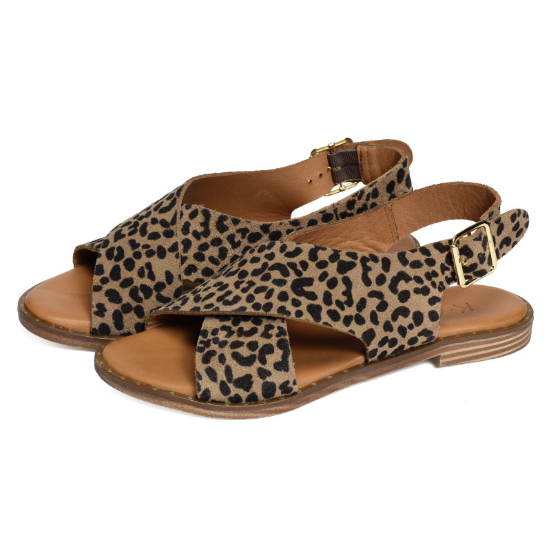 TABAR Léopard, Sandales plates K.Mary