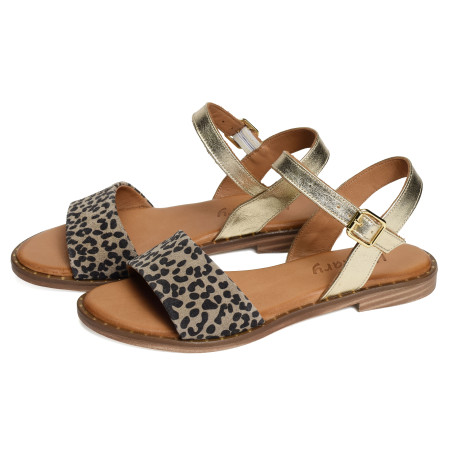 TURLES Léopard, Sandales plates K.Mary