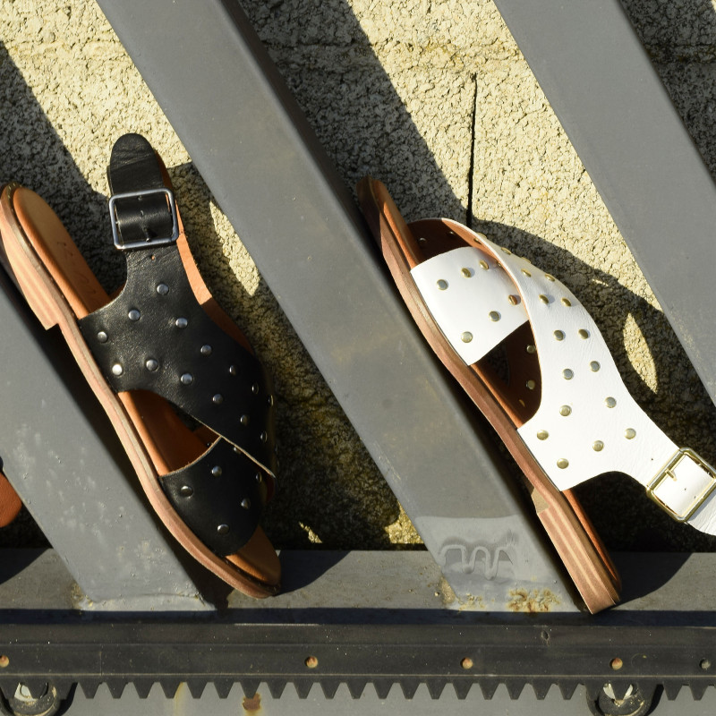 TABARCO Blanc, Sandales plates K.Mary