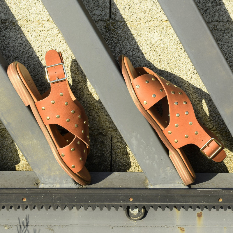 TABARCO Camel, Sandales plates K.Mary