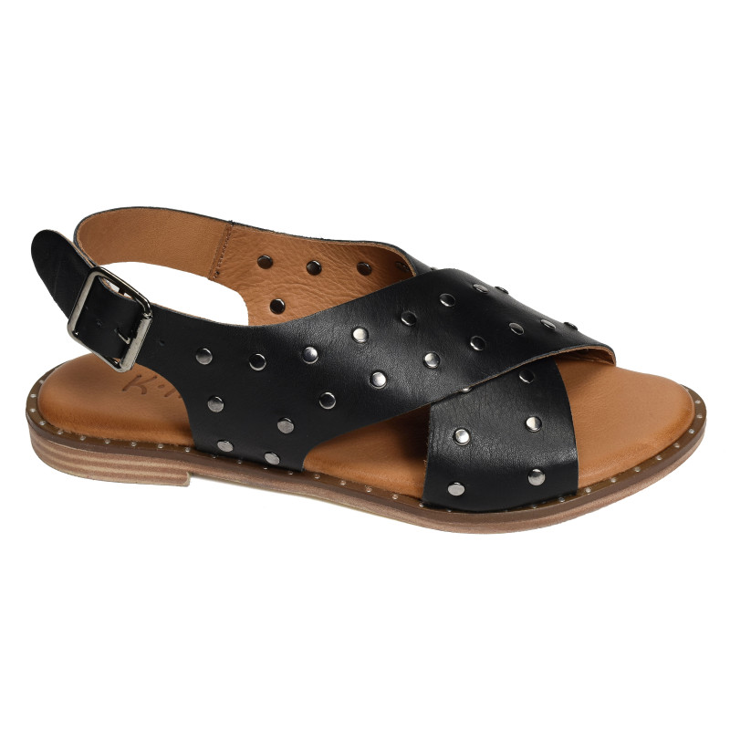 TABARCO Noir, Sandales plates K.Mary