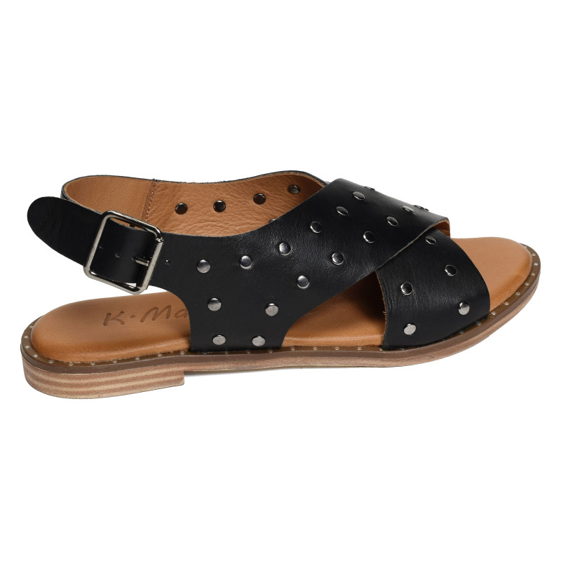 TABARCO Noir, Sandales plates K.Mary