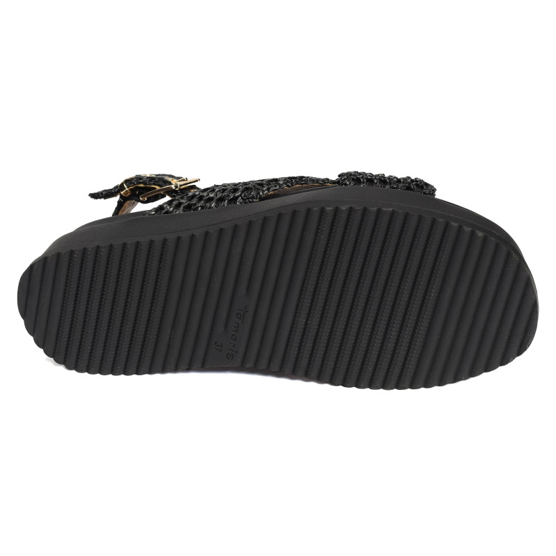 28224 Noir, Nu-Pieds à plateforme Tamaris