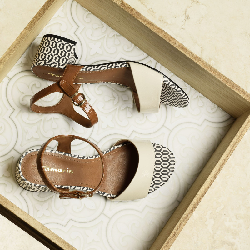 28249 Ivoire, Nu-Pieds à talon Tamaris