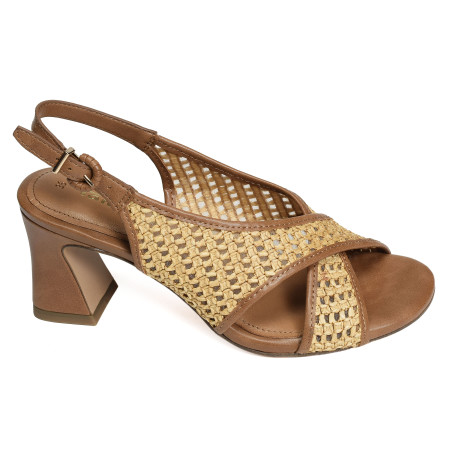 28315 Cognac, Nu-Pieds à talon Tamaris