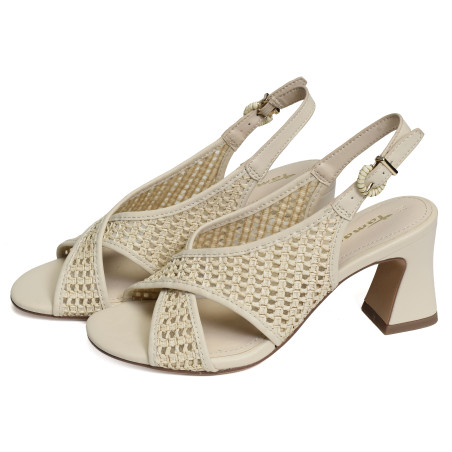 28315 Ivoire, Nu-Pieds à talon Tamaris