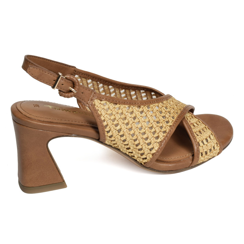 28315 Cognac, Nu-Pieds à talon Tamaris