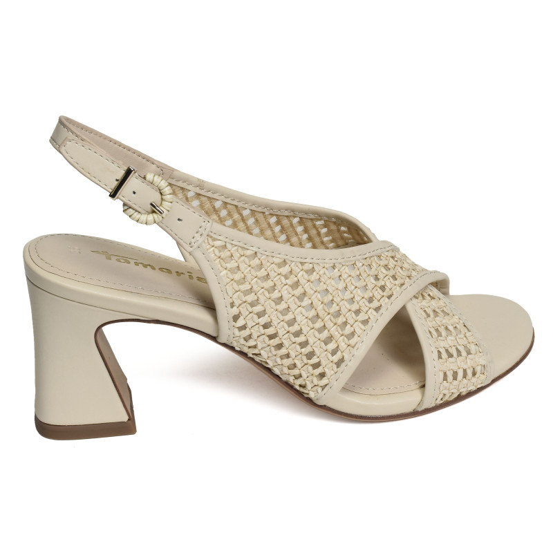 28315 Ivoire, Nu-Pieds à talon Tamaris