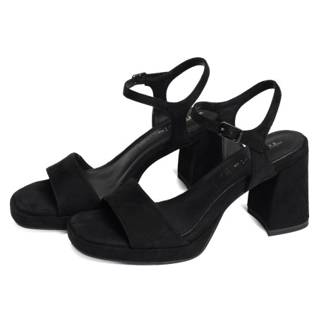 28343 Noir, Nu-Pieds à talon Tamaris