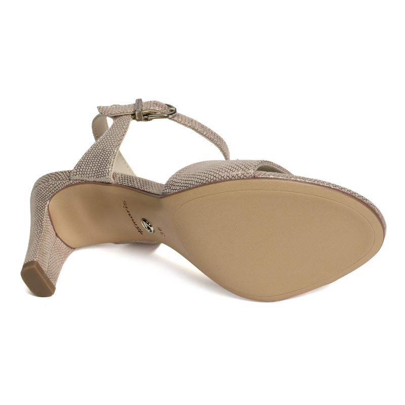 28028 Beige Or, Nu-Pieds à talon Tamaris