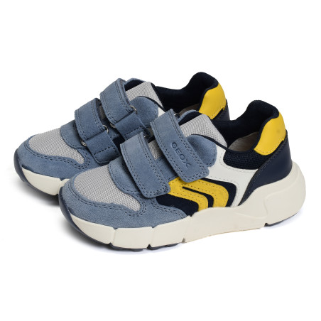 B FLEXYPER Bleu Jaune, Baskets running Geox