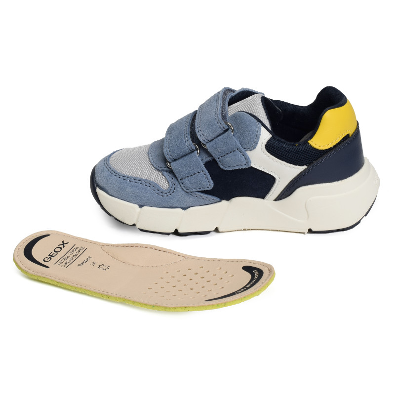 B FLEXYPER Bleu Jaune, Baskets running Geox