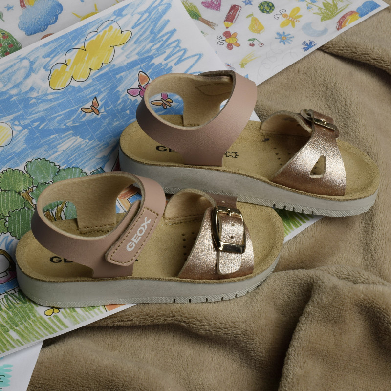 J S COSTAREI GB Rose Or, Sandales plates & Nu-Pieds Geox