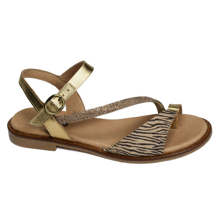 BERINICE Zèbre, Sandales plates MKD