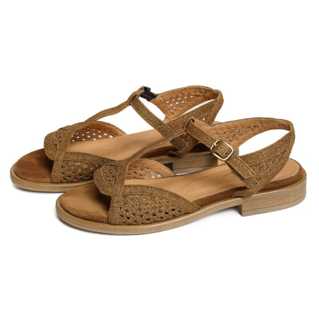 IDALIA Marron, Sandales plates Minka
