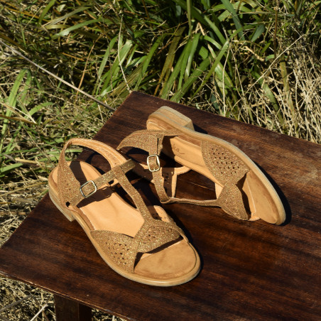 IDALIA Marron, Sandales plates Minka