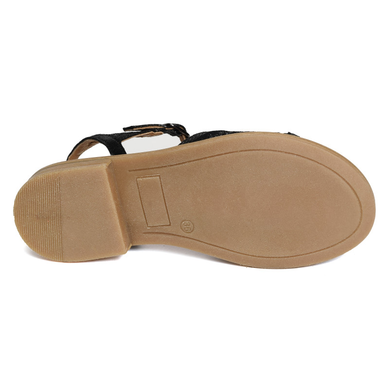 IDALIA Noir, Sandales plates Minka