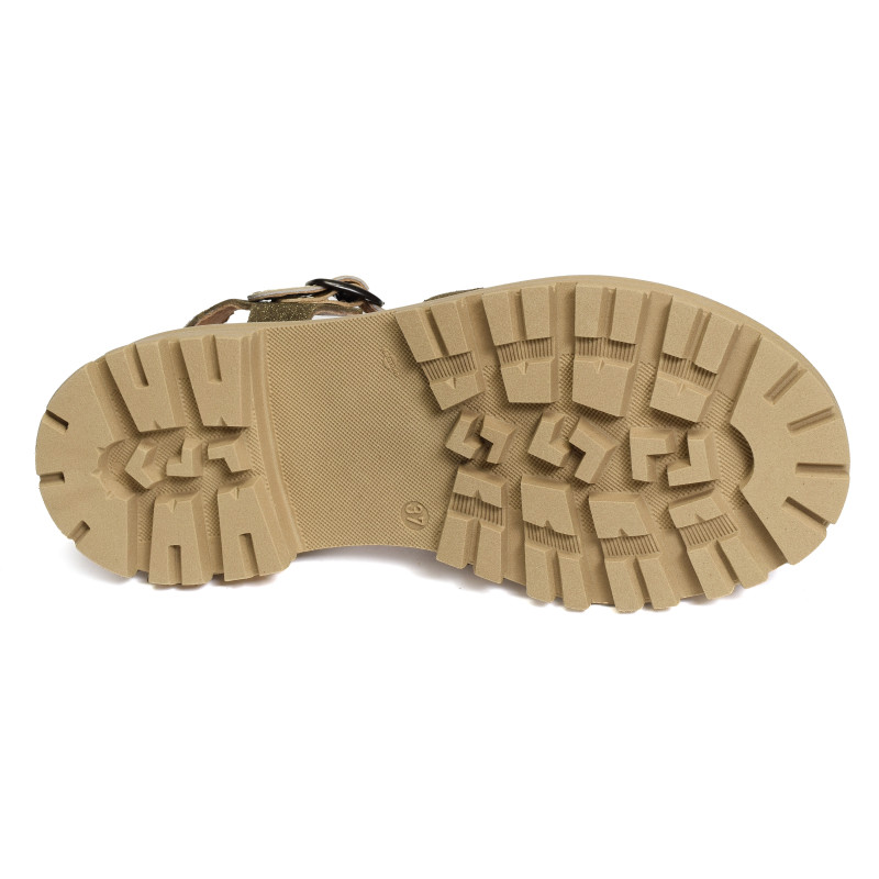 KANSAS Kaki Or, Nu-Pieds à plateforme Minka