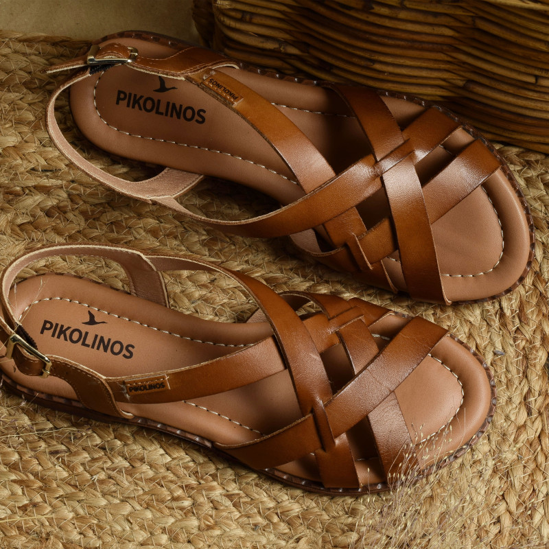 ALGAR 0556 Camel, Sandales plates Pikolinos