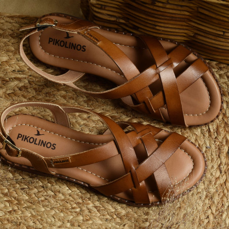 ALGAR 0556 Camel, Sandales plates Pikolinos