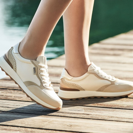 ARRECIFE 6625 Blanc Beige, Baskets running Pikolinos
