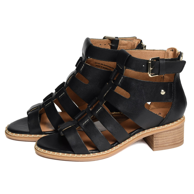 BLANES 1823 Noir, Nu-Pieds à talon Pikolinos