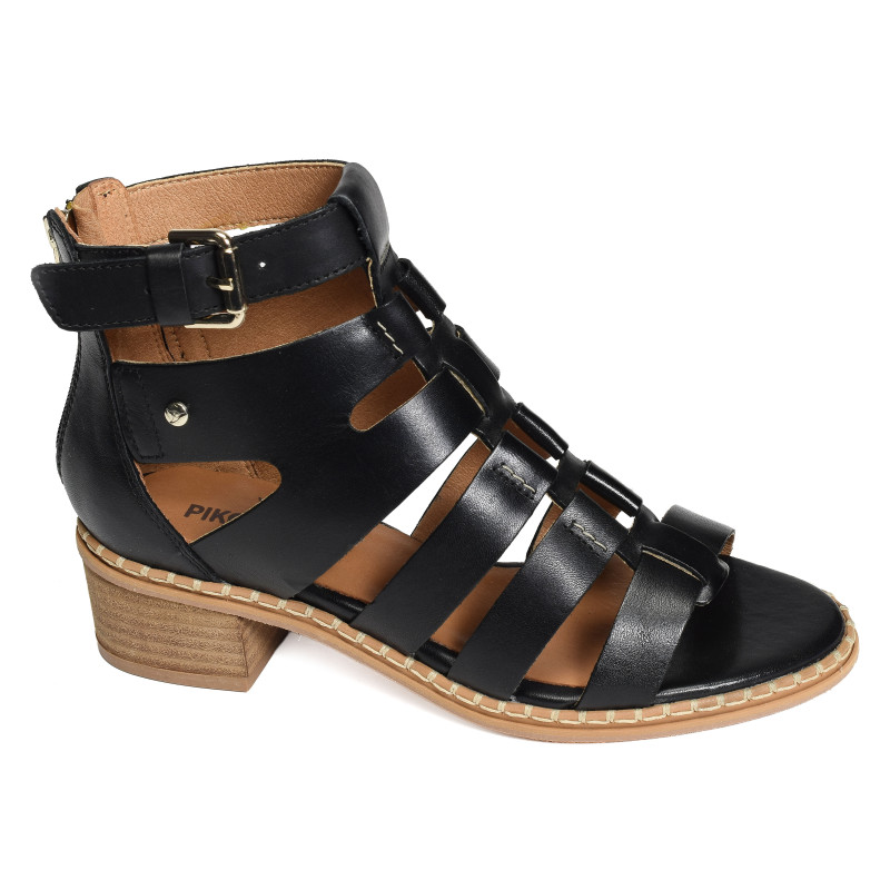 BLANES 1823 Noir, Nu-Pieds à talon Pikolinos