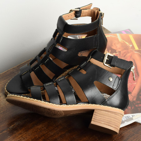 BLANES 1823 Noir, Nu-Pieds à talon Pikolinos