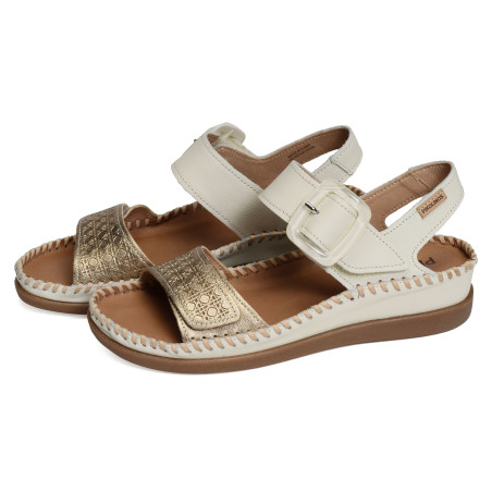 CADAQUES 0555 Blanc Bronze, Sandales compensées Pikolinos