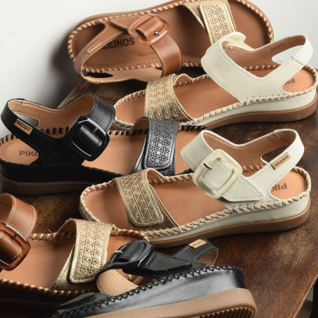 CADAQUES 0555 Blanc Bronze, Sandales compensées Pikolinos