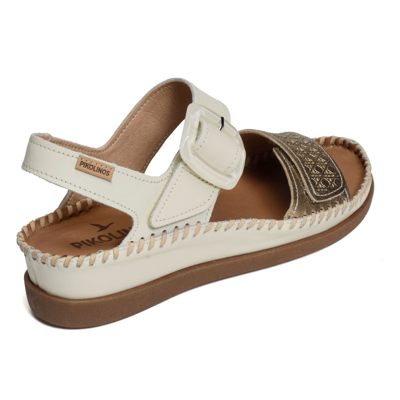 CADAQUES 0555 Blanc Bronze, Sandales compensées Pikolinos