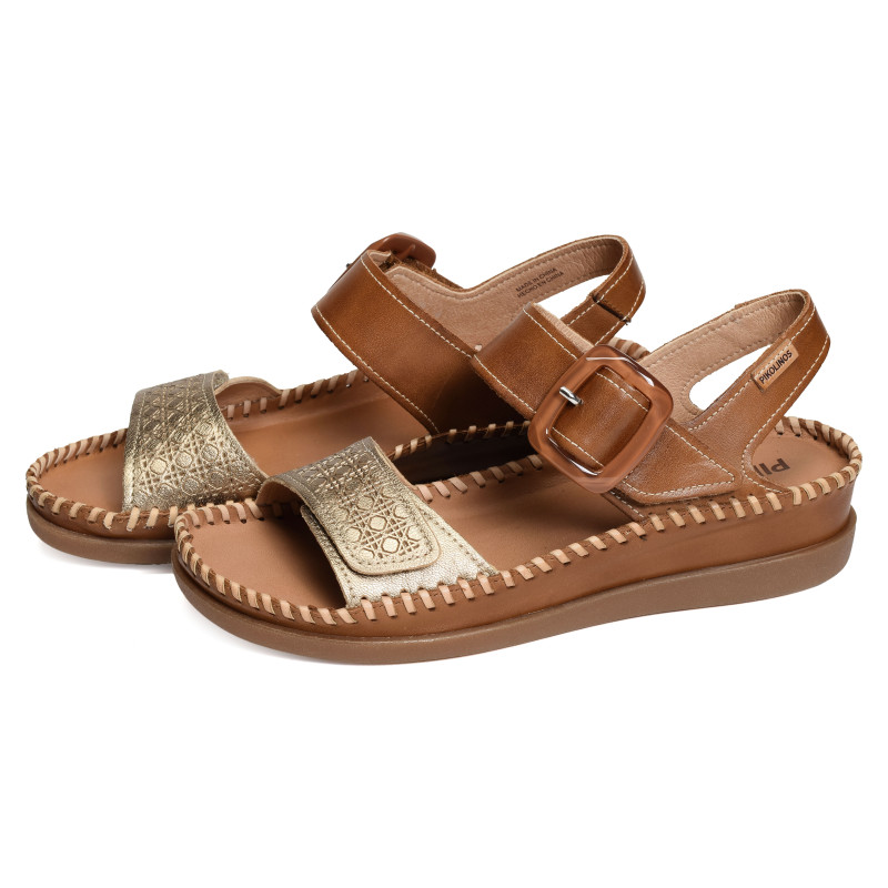 CADAQUES 0555 Camel Cuivre, Sandales compensées Pikolinos